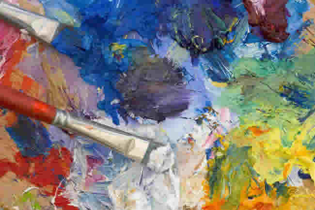 Artist's oil painting palette