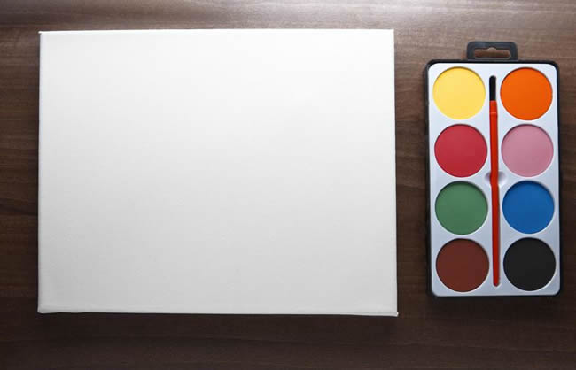 Canvas and Watercolor Palette