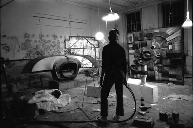 Lee Bontecou in her Wooster Street studio, New York, 1964.