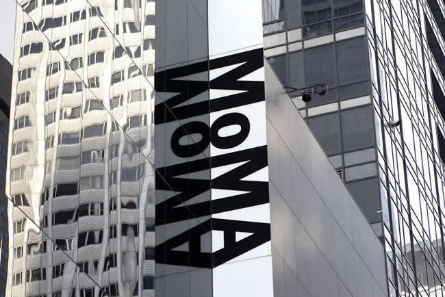 Exterior sign for NYC MoMA