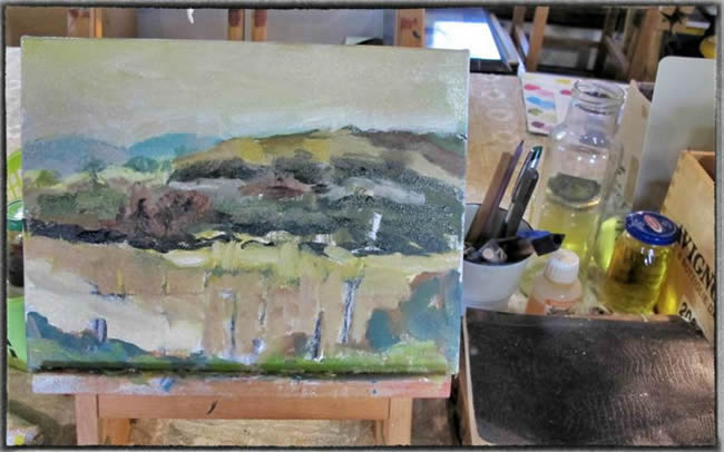 Painting of Autumn Vineyards