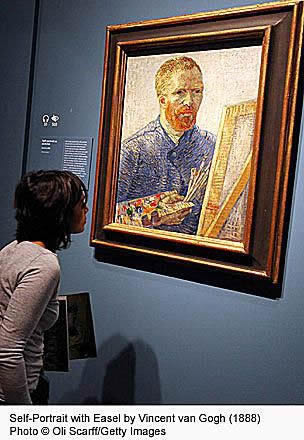 Self-Portrait with Easel Painting by Vincent van Gogh