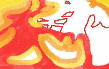 Follow the contours of the shapes.