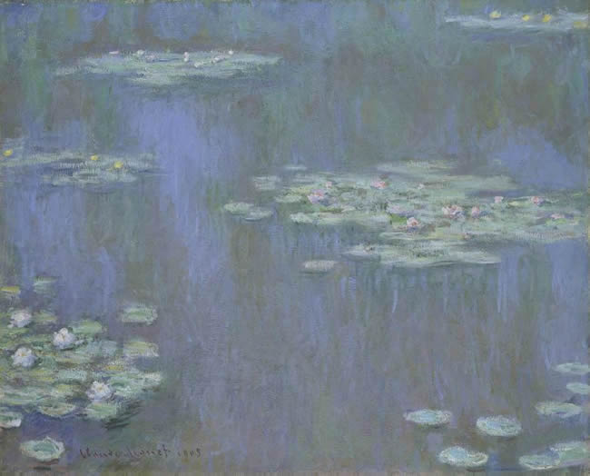 A painting by Claude Monet in analogous colors