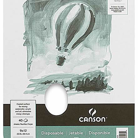 A disposable paper palette.