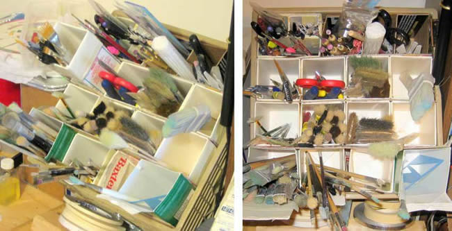 Paint brush organizer