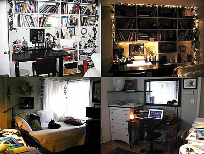 Photo of collage artist studio