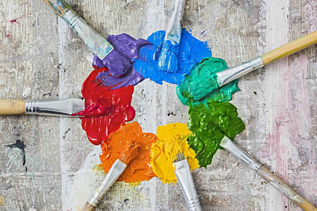 Color wheel in paint