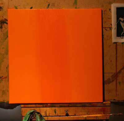 Canvas with various shades of orange