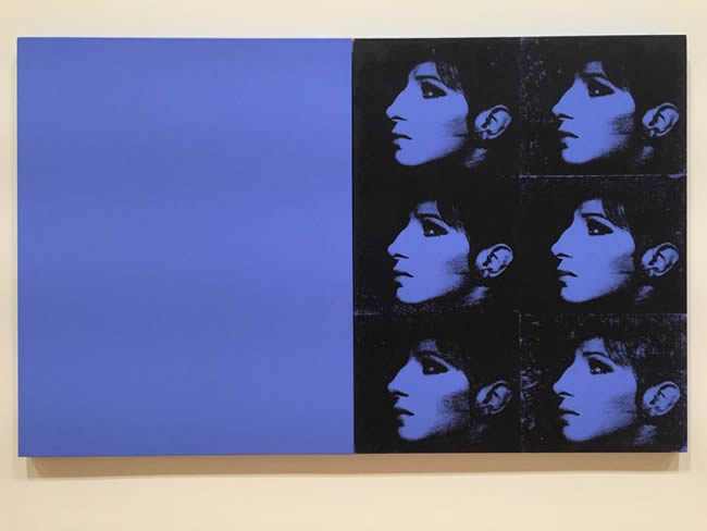 Silkscreen Painting by Deborah Kass titled Double Blue Barbra