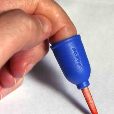 Person using finger paintbrush.
