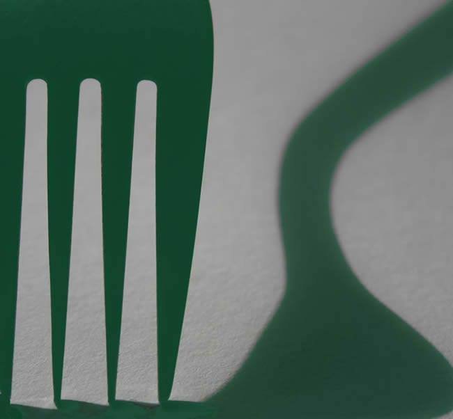 Abstract Art Painting Idea: Fork in Green