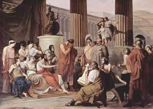 Odysseus at the Palace of Alcinous, by Francesco Hayez. 1813-1815.