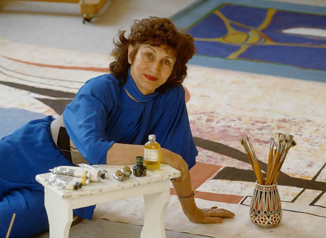 Portrait of Françoise Gilot in her studio