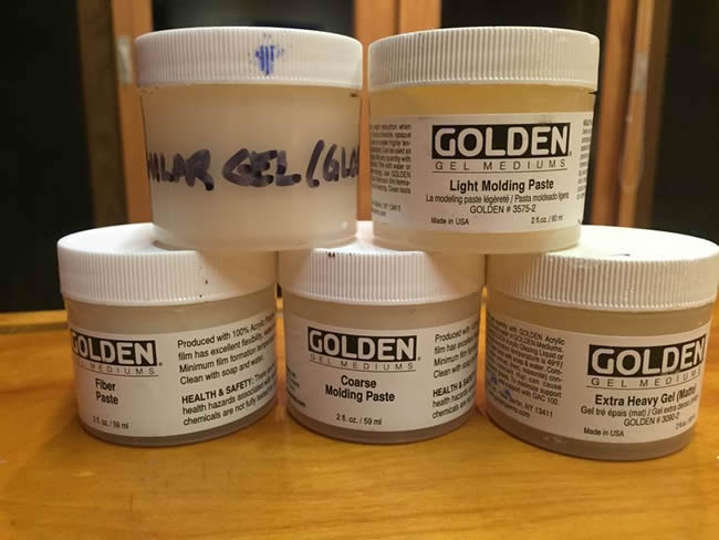 A variety of gel mediums