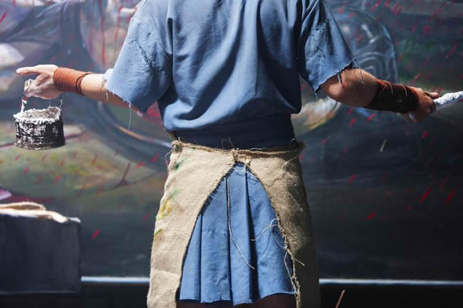 Cropped rearview of an artist