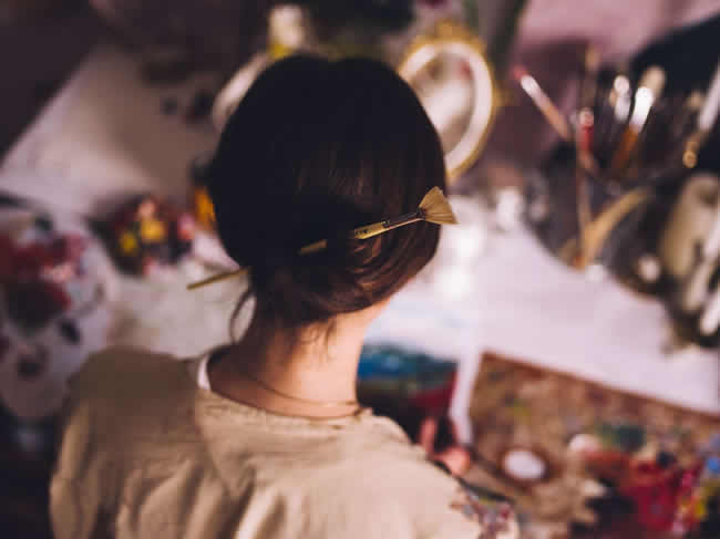 Woman working at desk