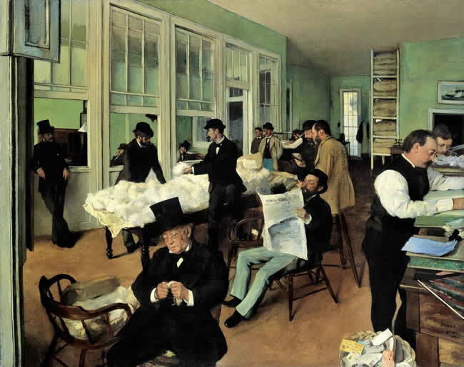 A Cotton Office in New Orleans by Edgar Degas
