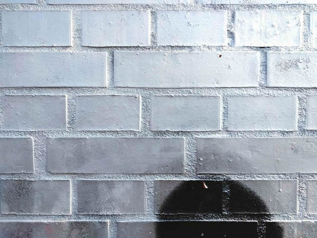 Silver paint on a wall