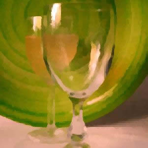 Glasses with a green background