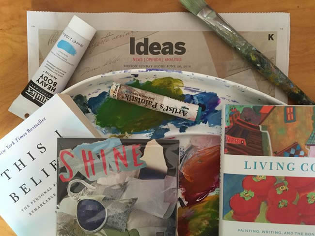 Display of items to generate painting ideas