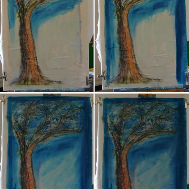 Fabric painting with Inktense watersoluble ink pencils