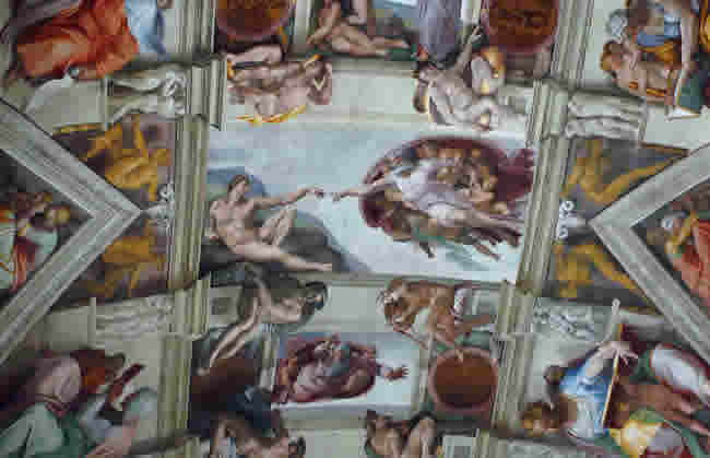 Part of Michelangelo's artwork on The Sistine Chapel