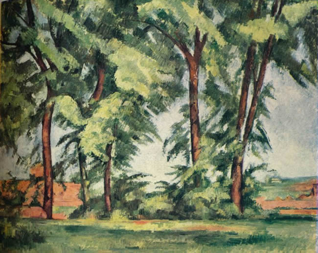 Painting by Cezanne, Tall Trees at the Jas de Bouffan, 1883