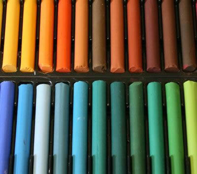 Pastel Painting Selecting Colors