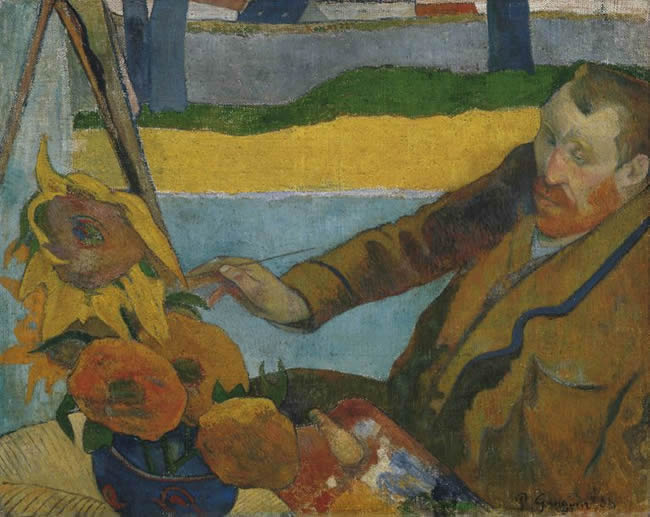 Paul Gauguin (French, 1848–1903), Vincent van Gogh Painting Sunflowers, oil on canvas, 1888, Van Gogh Museum, Amsterdam.