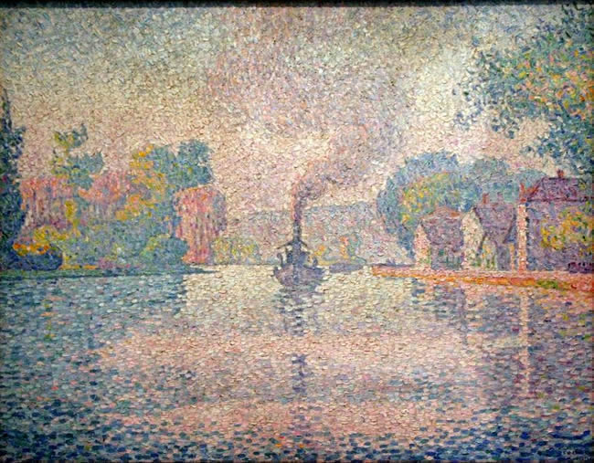 Paul Signac - L'Hirondelle Steamer on the Seine