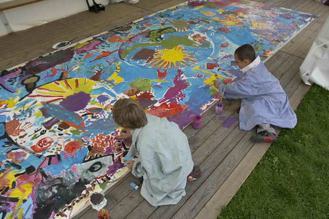 Painting by children, International Peace Day 2009, Geneva