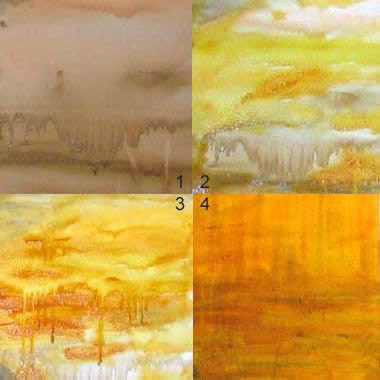 Dribbles in an expressive painting style