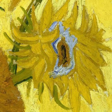 Detail from Van Gogh sunflower painting