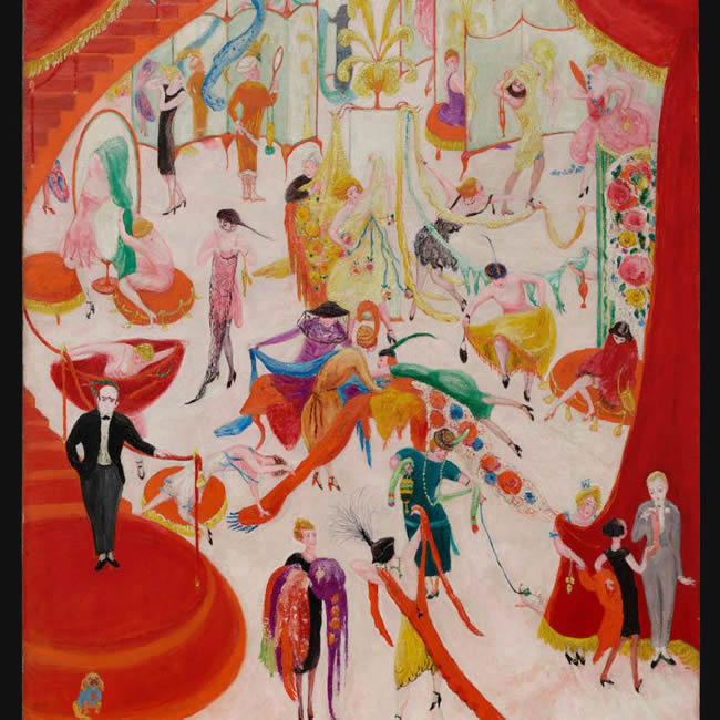 Florine Stettheimer, Spring Sale at Bendel's (1921), oil on canvas, Philadelphia Museum of Art.