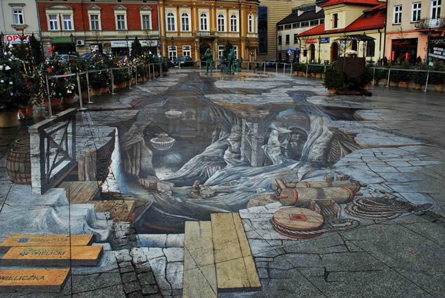 The 3D street painting Salt World