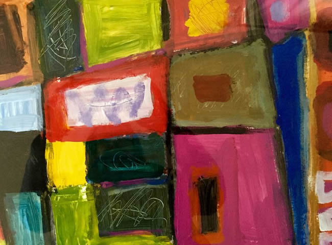 Abstract acrylic painting on paper