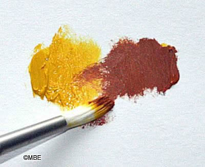 Blending paint colors.