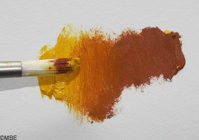 Blending paint colors.