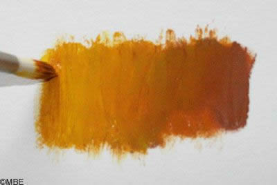 Blending paint colors.