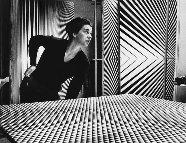 British Op Art painter Bridget Riley
