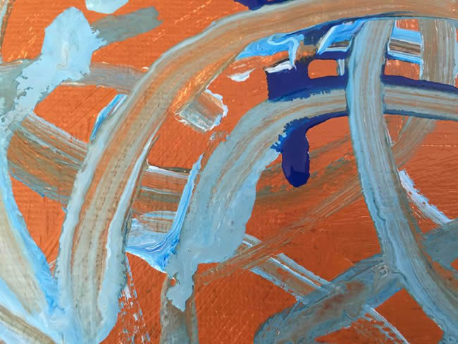 Drips of fluid acrylic paint