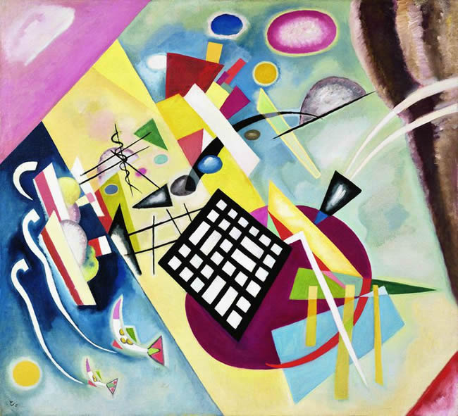 Wassily Kandinsky (Russian, 1866-1944) Wassily Kandinsky (Russian, 1866-1944). Black Grid (Schwarzer Raster), 1922. Oil on canvas. 37 3/4 x 41 11/16 in. (96 x 106 cm). Bequest of Nina Kandinsky, 1981. Musée national d'art moderne, Centre Pompidou, Paris.