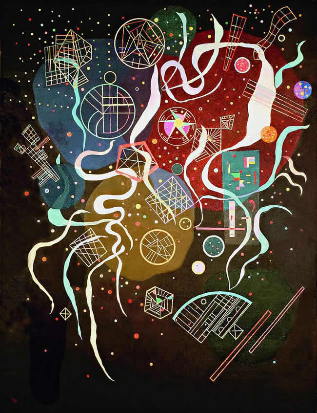 Wassily Kandinsky (Russian, 1866-1944) Wassily Kandinsky (Russian, 1866-1944). Movement I (Mouvement I), 1935. Mixed media on canvas. 45 11/16 x 35 in. (116 x 89 cm). Bequest of Nina Kandinsky, 1981. The State Tretyakov Gallery, Moscow.