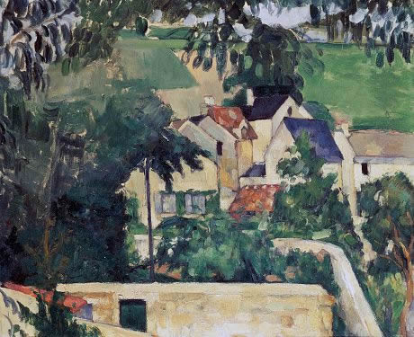Landscape at Auvers-sur-Oise, ca 1873, by Paul Cezanne (1839-1906), oil on canvas, 46.3x55.2 cm