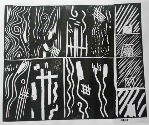 Markmaking with linocut tools