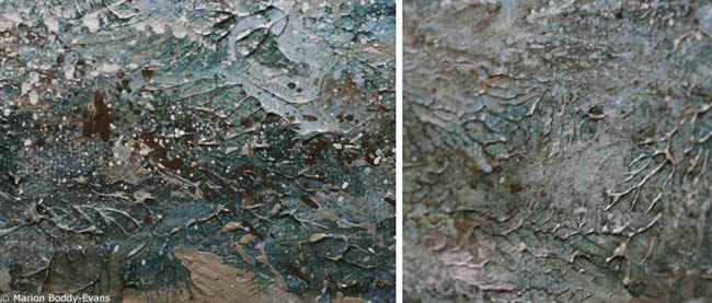 Mark making with texture paste