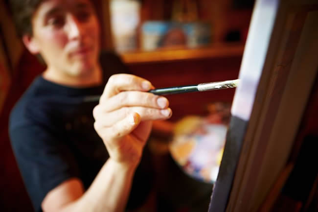 Man painting a picture