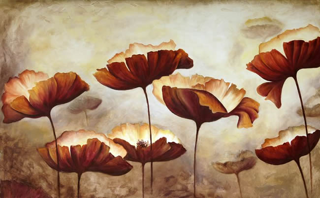 Painting poppies with texture