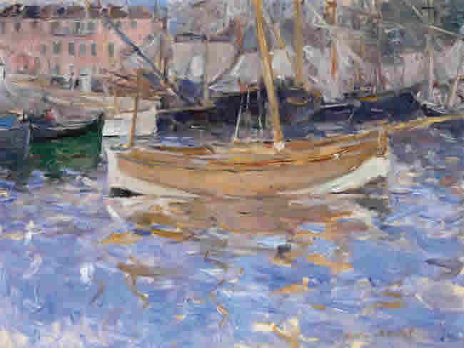 Berthe Morisot (French, 1841-1895). The Harbor at Nice, 1881-82. Oil on canvas. 41.4 cm x 55.3 cm (16 1/4 x 21 3/4 in.). Wallraf-Richartz-Museum & Fondation Corboud, Köln.